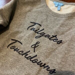 Tailgates and Touchdowns gray and navy sweatshirt by Draper James